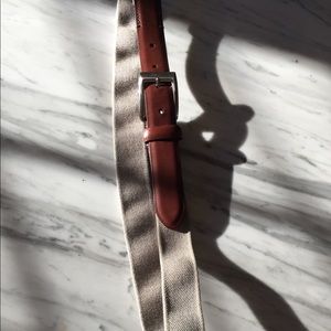 LN Dockers Brown and Canvas Genuine Leather Belt